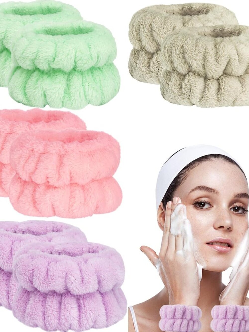 8pcs Wrist Bands for Washing Face, Arm Face Wash Wristbands, Wrist Towels Cuffs